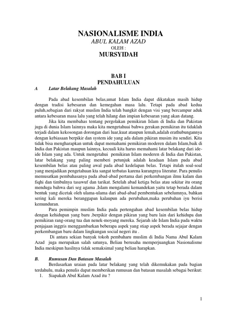 Nasionalisme India Abul Kalam Azad