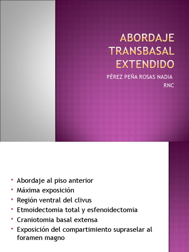 Esfenoidectomía y Abordaje Transbasal | PDF | Anatomía humana | Cabeza ...