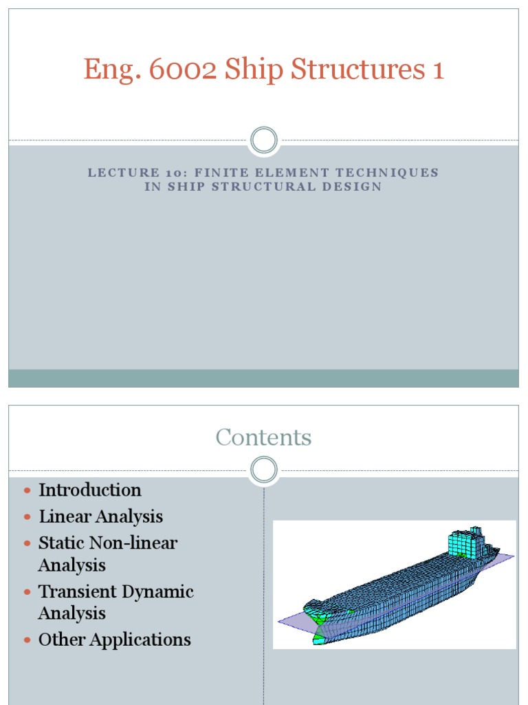 Finite Element Techniques in Ship Structural Design | PDF | Strength Of ...