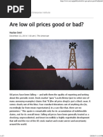 Are Low Oil Prices Good or Bad