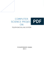 Project On Telephone Billing Sys