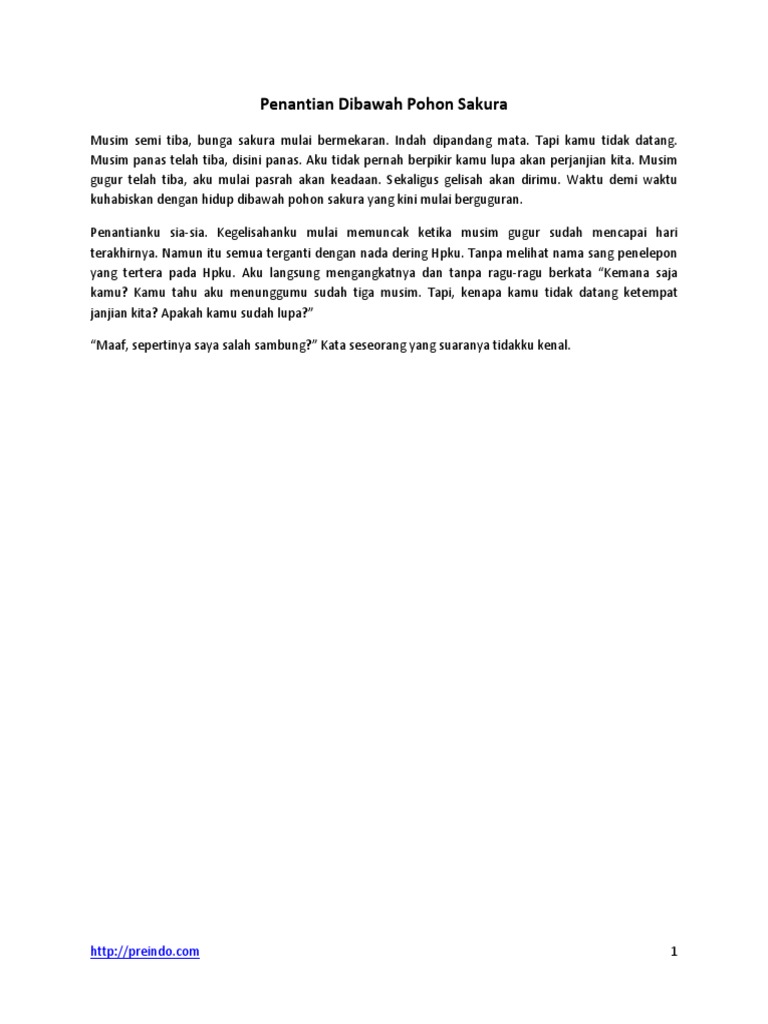 Contoh Cerpen 3 Paragraf