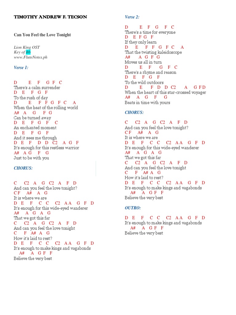 Flute Letter Notes PDF