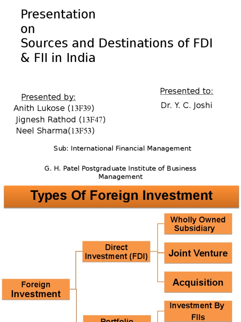 FDI and FII Sources in India | PDF | Foreign Direct Investment | Investing