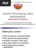 Avoid Throwaway Test Automation: Sponsored by Cognizant