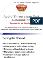 Avoid Throwaway Test Automation: Sponsored by Cognizant