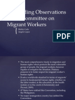 Concluding Observations of The Committee On Migrant Workers: Shirley Cada Angelo Lopez