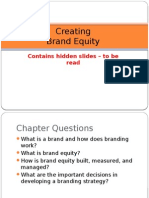 Creating Brand Equity: Contains Hidden Slides - To Be Read