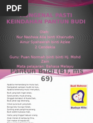 Pantun Budi Bm Komsas Tingkatan 2