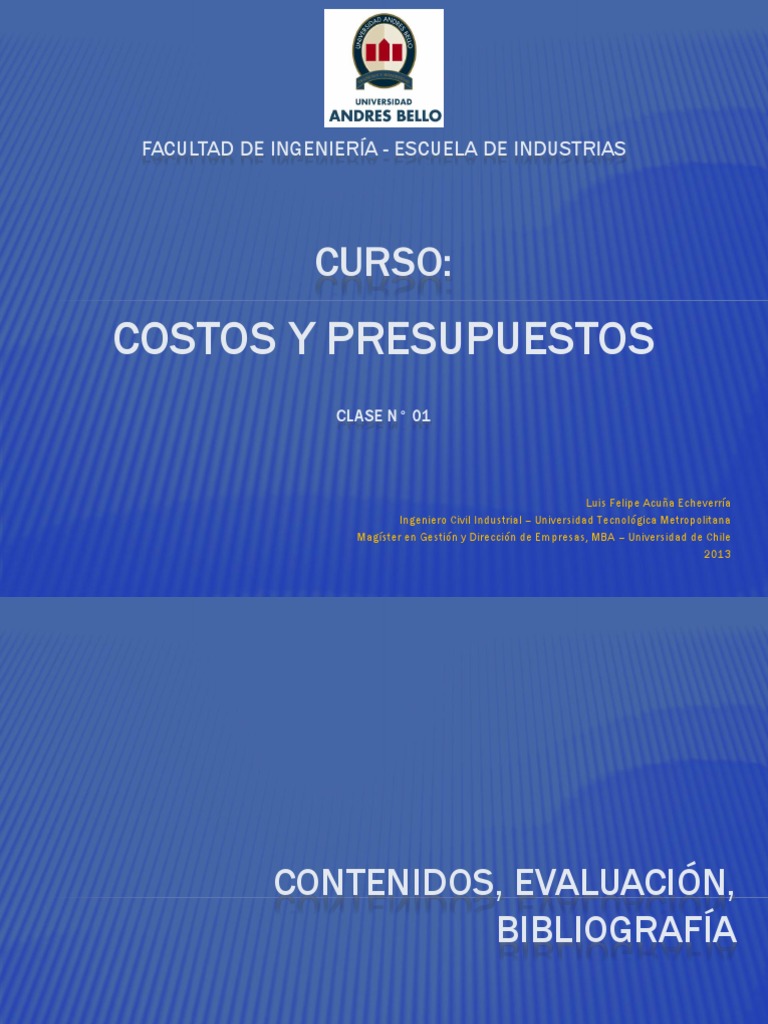 Curso de Costos y Presupuestos 2013 | PDF | Contabilidad | Presupuesto