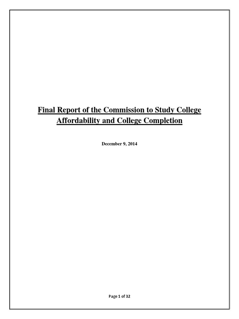 College Affordability Final Report | PDF | Student Financial Aid In The ...
