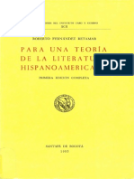 Fernandez Retamar. Para Una Teoria de La Literatura Hispanoamericana