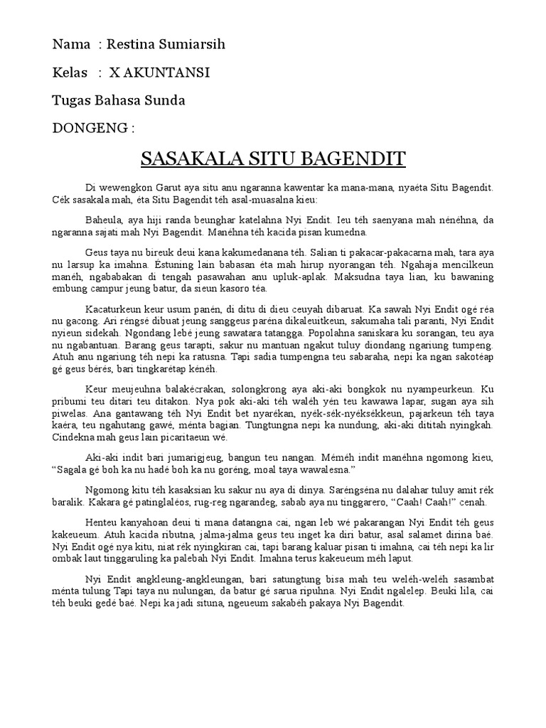 40++ Dongeng sasakala situ bagendit bahasa sunda singkat ideas