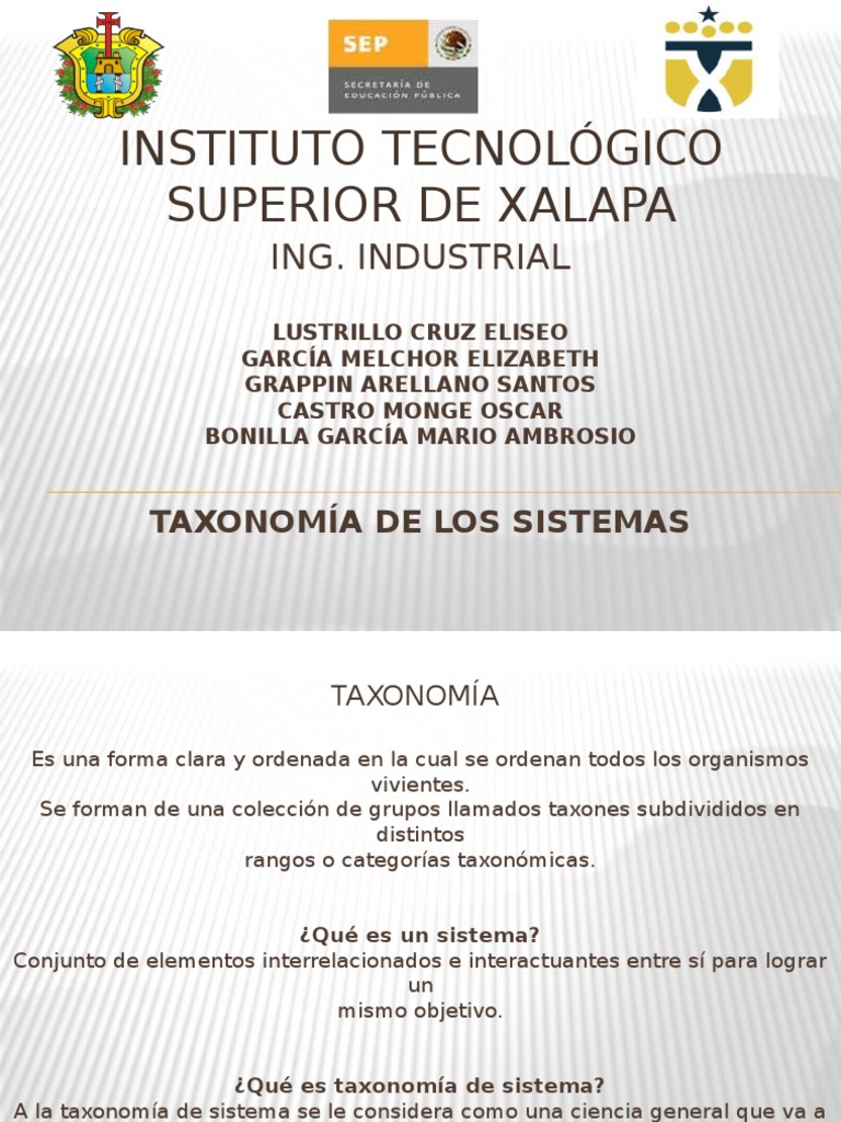Taxonomía de los sistemas