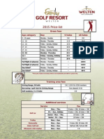 2015 Price-List: Green Fees Age Category Day 9 Holes 18 Holes