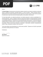 Carta de Presentación de Servicios de Montes Design