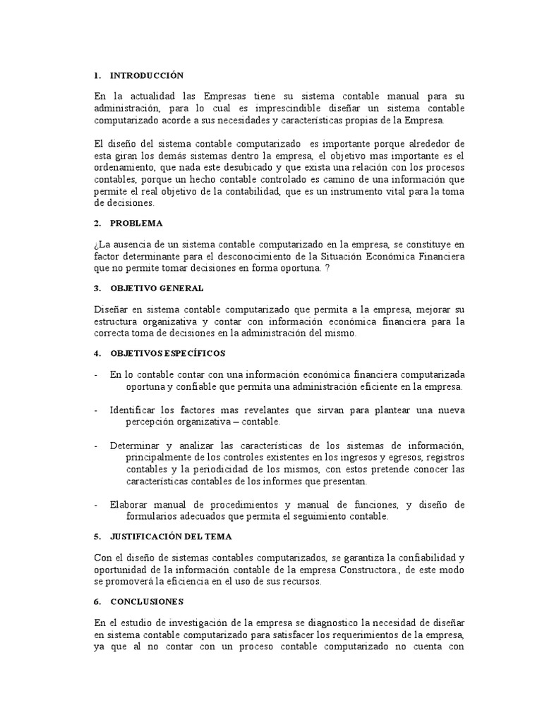 Diseño de Un Sistema Contable Computarizado | PDF | Contabilidad | Toma ...