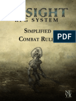 Insight RPG System Simplified Combat Rules