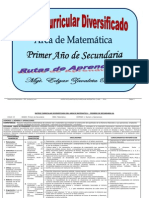 Matriz Curricular Diversificado de Matemática - 1º Año - ED