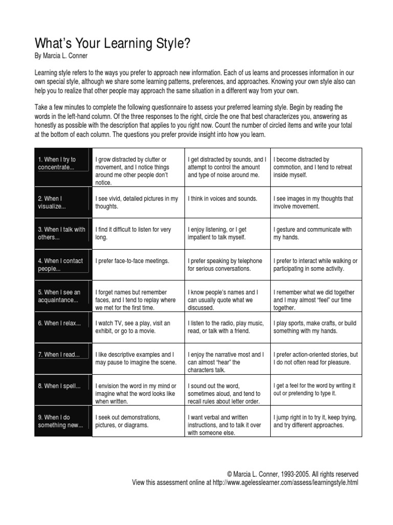 Learning Style / Whats My Learning Style Learning Earth & Life Sciences