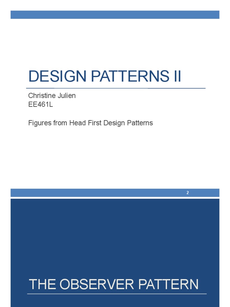 Lecture 9-Design Patterns Part 2 | PDF | Class (Computer Programming ...