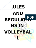 Rules AND Regulatio Ns in Volleybal L