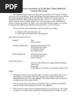 ACI Absolute Volume Mix Design Method
