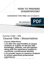 How to Prepare Dissertation -Mba