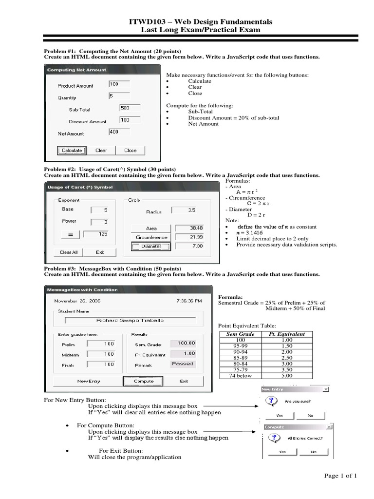 JavaScript Functions for Web Forms | PDF