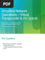 Simplified Network Operations – Virtual Transponder & NV Optical