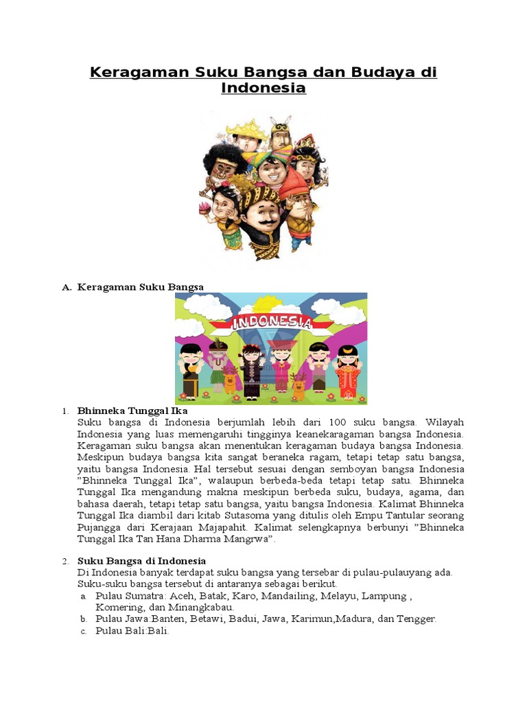 Jelaskan Penyebab Keberagaman Suku Bangsa Dan Budaya Di