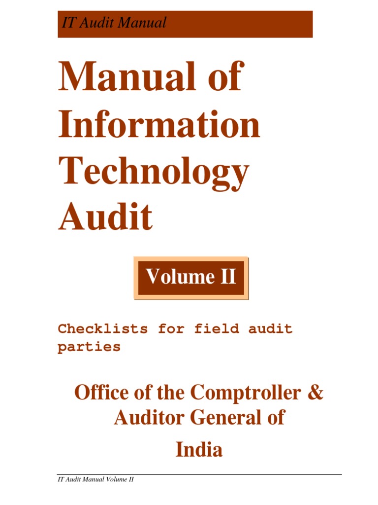 IT Audit Manual Volume II: Checklists | PDF | Internal Audit | Audit