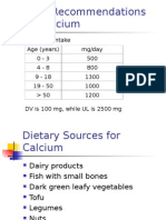Daily Recommendations For Calcium