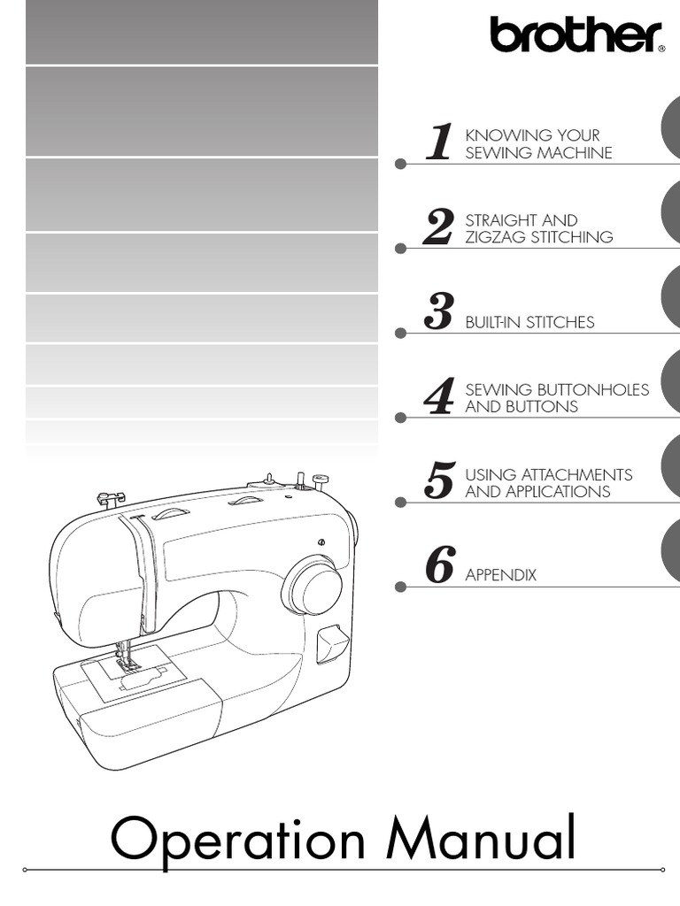 Brother Sewing Machine Operation Manual PDF Sewing Machine Ac