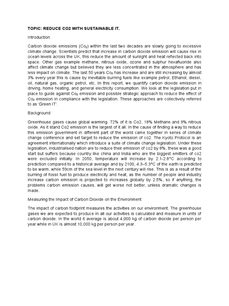 Sustainable IT Strategies to Reduce CO2 | PDF | Greenhouse Gas | Carbon ...