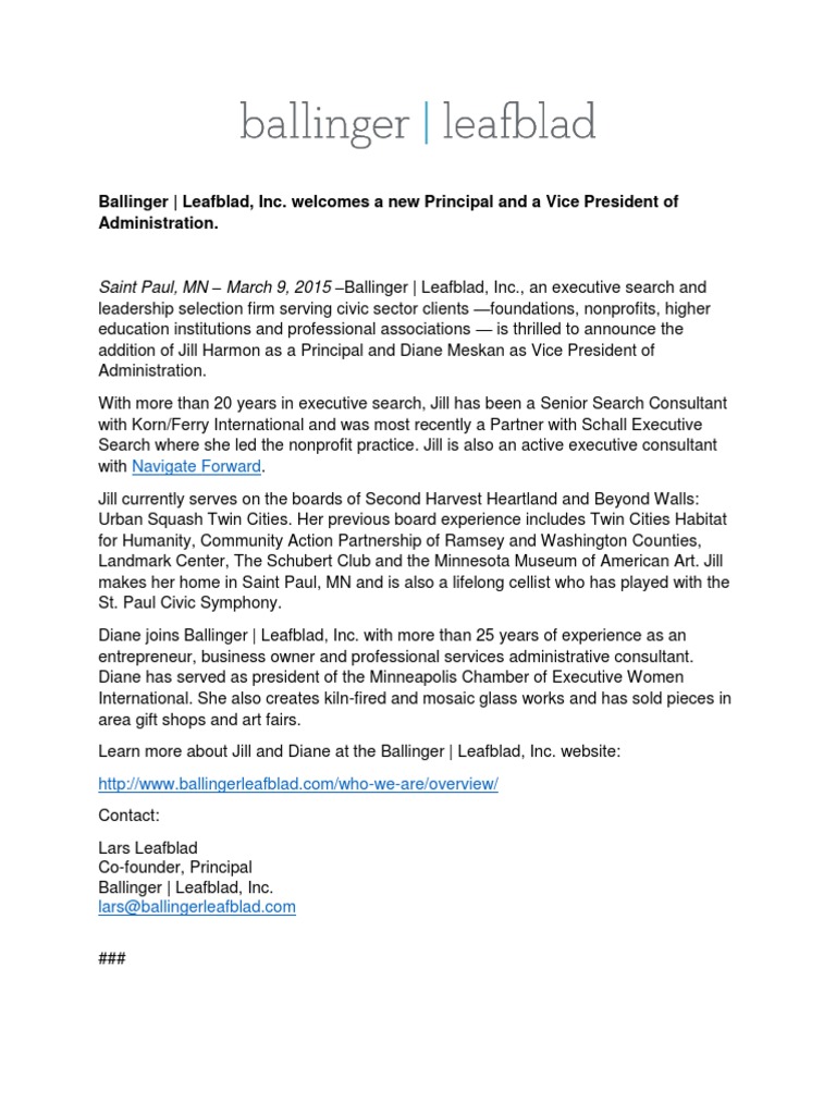 Ballinger Leafblad Expanding Download Free PDF Saint Paul Business