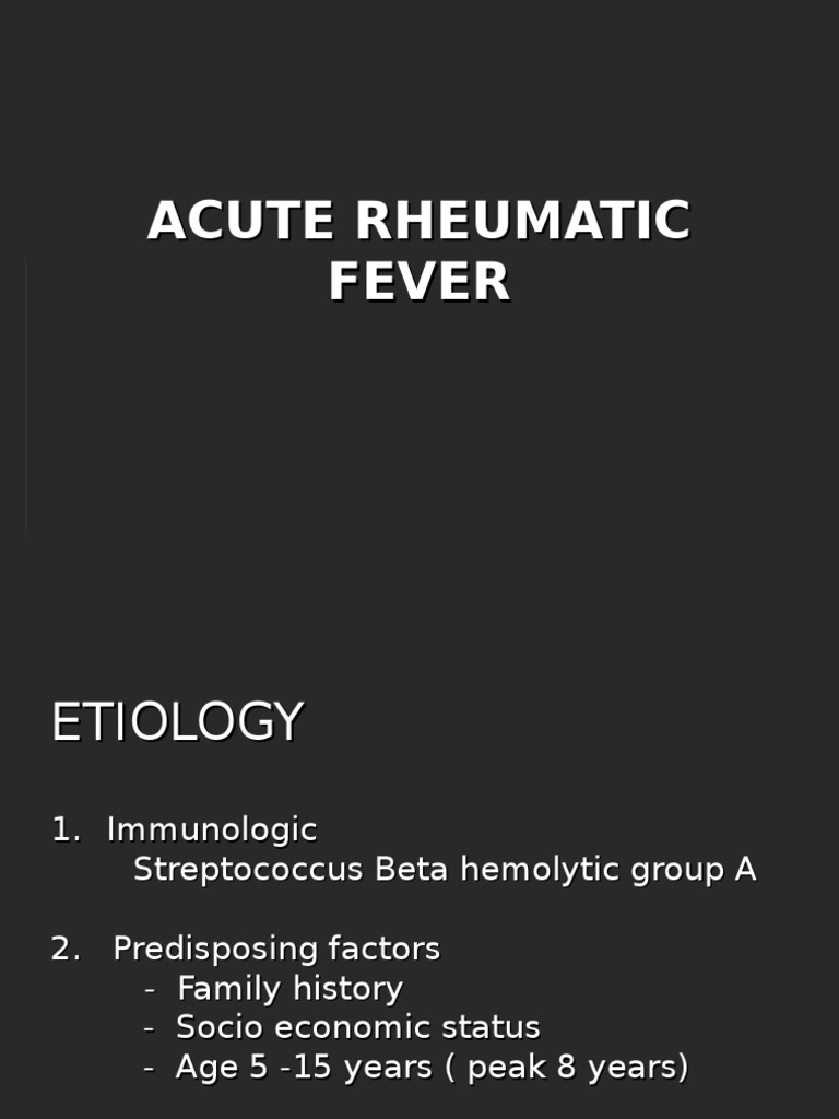 Acute Rheumatic Fever | PDF