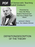Download Theories of Democratic Teaching Rudolf Dreikurspptx by Hamizah Jaffar SN258132548 doc pdf