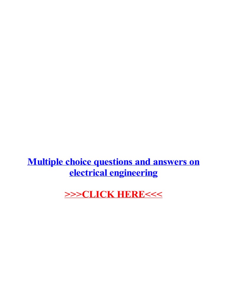Multiple Choice Questions and Answers on Electrical Engineering