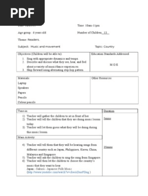 music lesson plan