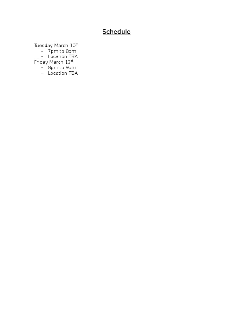 Schedule | PDF