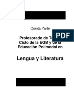 Profesorado en Lengua y Literatura