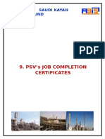 PSV'S Job Completion Certificates: Saudi Kayan Turnaround