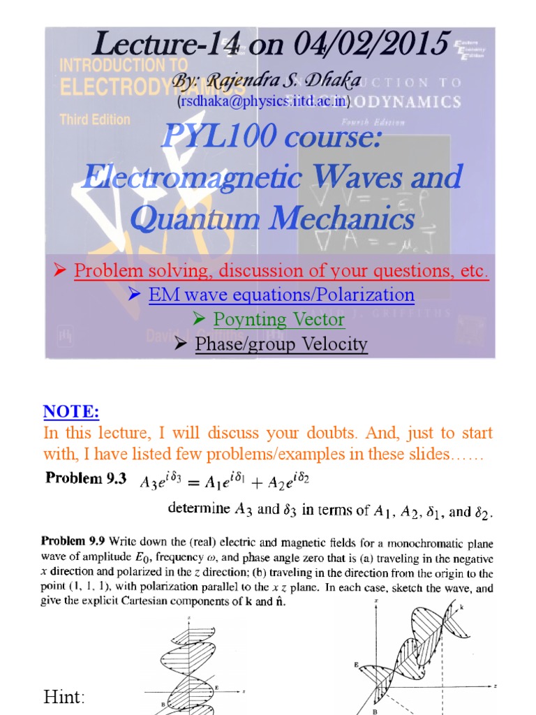 EM Waves & Quantum Mechanics | PDF