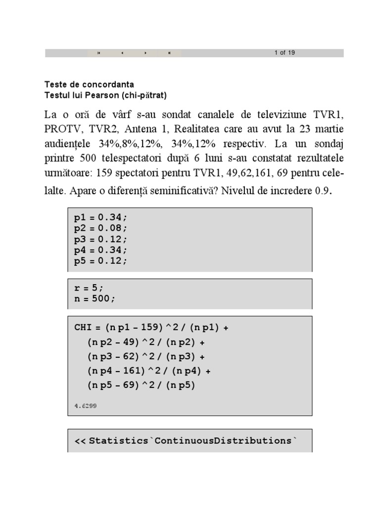 Testul Lui Pearson | PDF