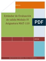 Estandar de Evaluaciones de Salida Modulo IV MAT-110