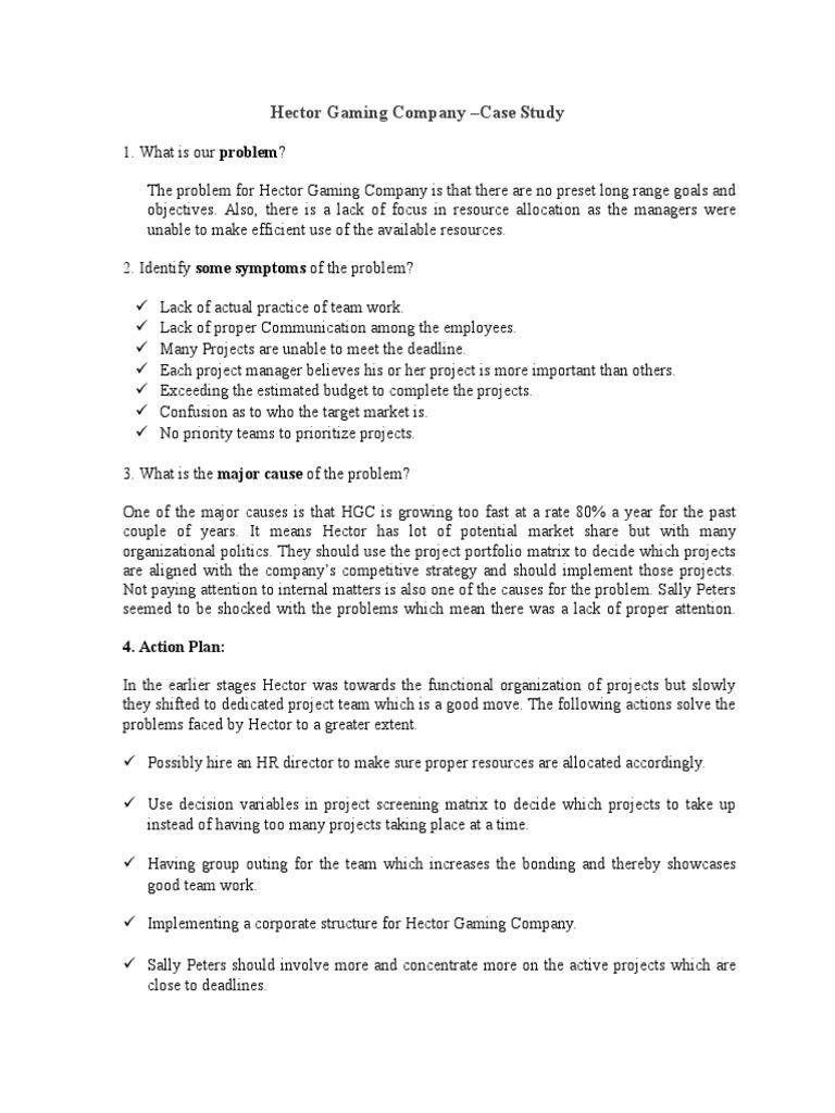 Project Management Case Study | PDF | Attention | Strategic Management