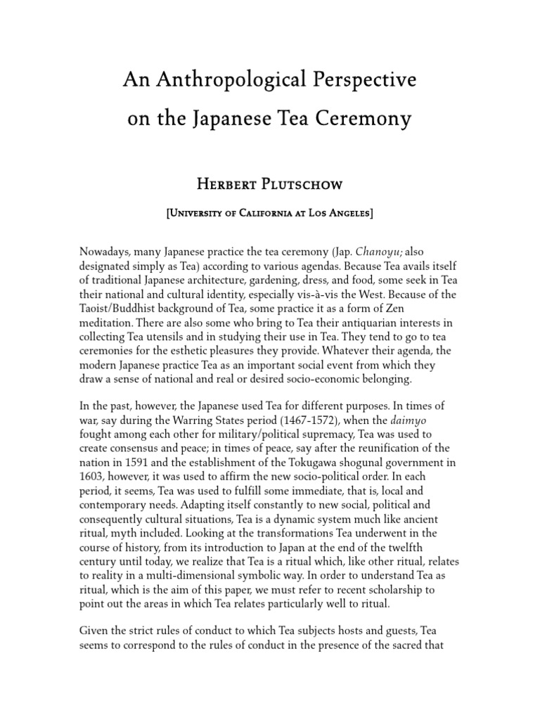 Japanese Tea Ceremony as Ritual | PDF | Social Science | Religion ...