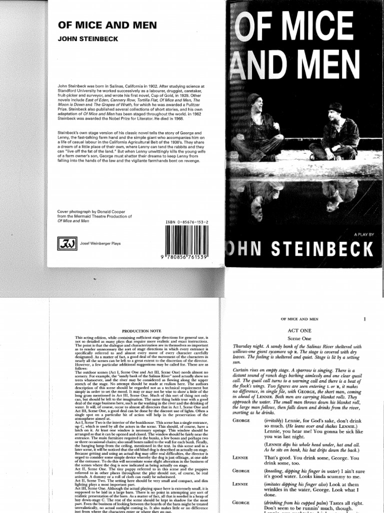 MICE AND MEN PLAY SCRIPT intelligence overview