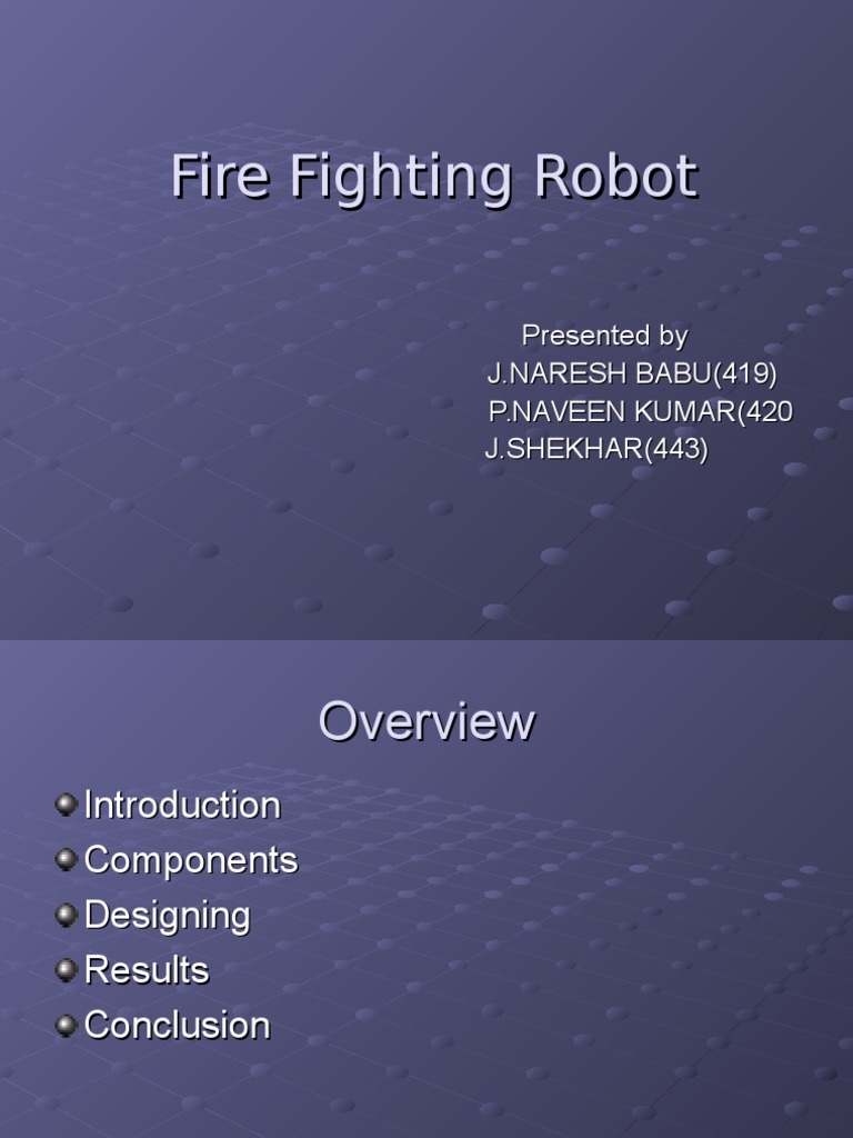 Fire Fighting Robot PPT 1 PDF